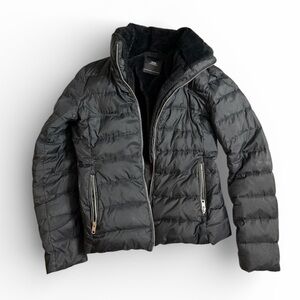 Zara Black Outerwear Puffer with a fleece-lined neck Jacket Medium
